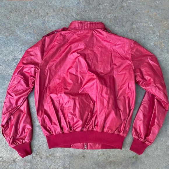 Deadstock NWOT Vintage 1980's Wrangler Dark Red Moto Racing Nylon Bomber Jacket - Picture 3 of 4